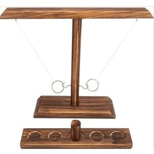 Wood Ring Toss Game for Adults Or Kids, Hook and Ring Game, Outdoor Party Game